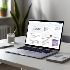 AI writing assistant creating blog posts